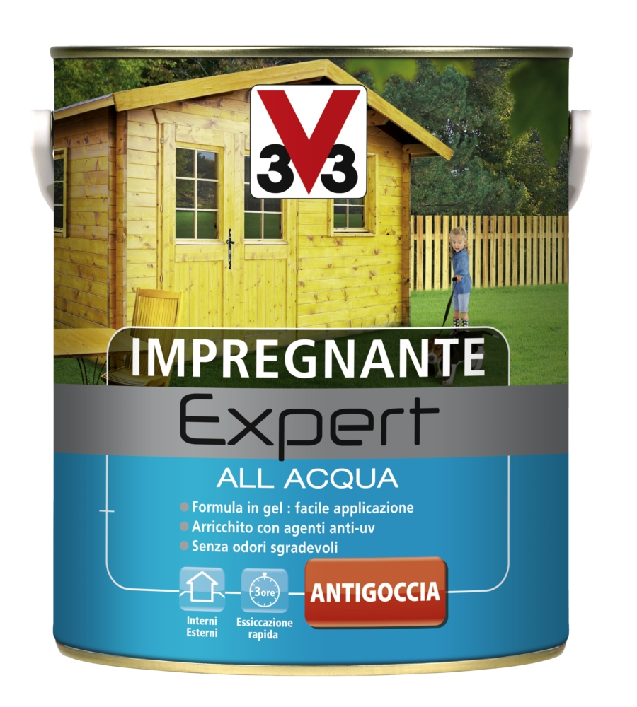 Impregnante ad acqua v33 "expert" colore incolore, formato 2,5 litri